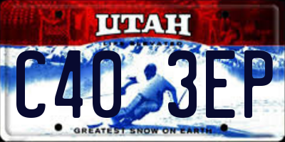 UT license plate C403EP