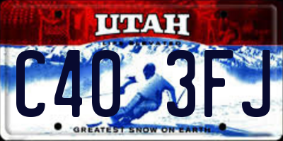 UT license plate C403FJ