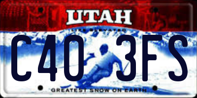 UT license plate C403FS