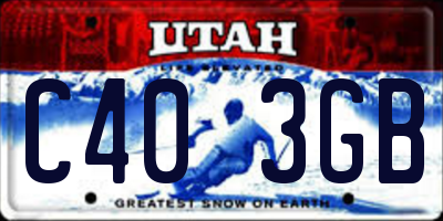 UT license plate C403GB