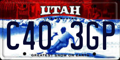 UT license plate C403GP