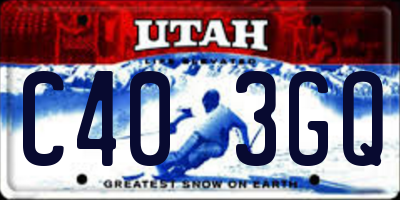 UT license plate C403GQ