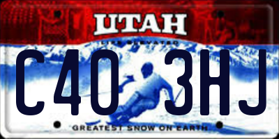 UT license plate C403HJ