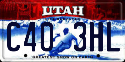 UT license plate C403HL