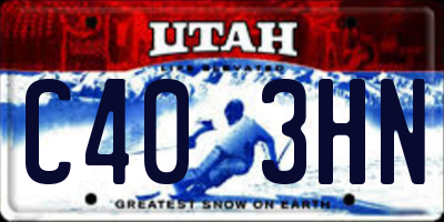 UT license plate C403HN