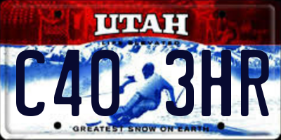 UT license plate C403HR