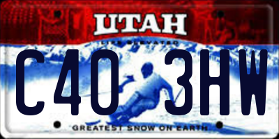 UT license plate C403HW