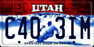 UT license plate C403IM