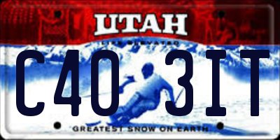 UT license plate C403IT
