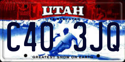 UT license plate C403JQ