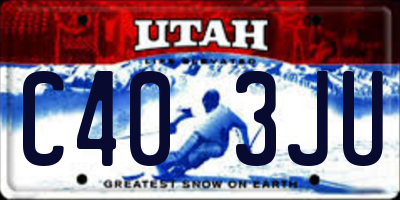 UT license plate C403JU