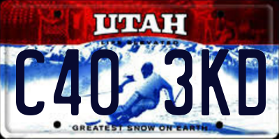 UT license plate C403KD