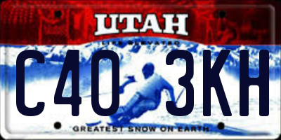 UT license plate C403KH