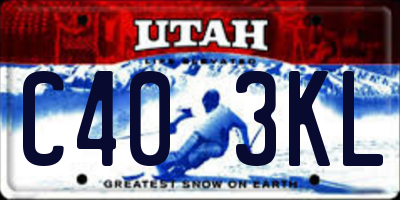 UT license plate C403KL