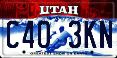 UT license plate C403KN
