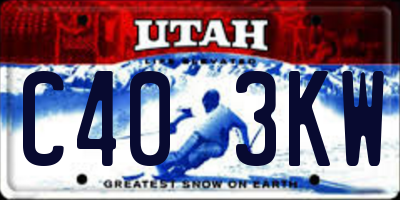 UT license plate C403KW