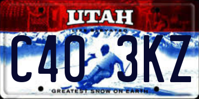 UT license plate C403KZ