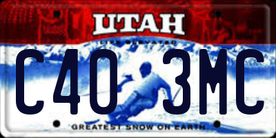 UT license plate C403MC