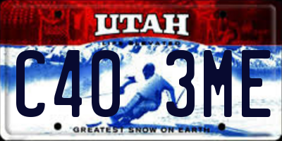 UT license plate C403ME