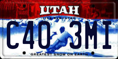 UT license plate C403MI
