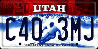 UT license plate C403MJ