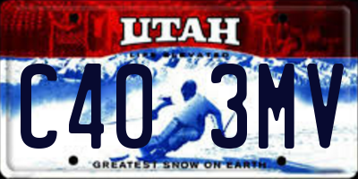 UT license plate C403MV