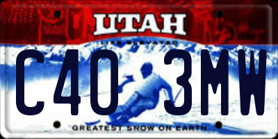 UT license plate C403MW