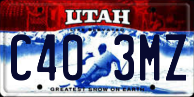 UT license plate C403MZ