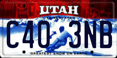 UT license plate C403NB