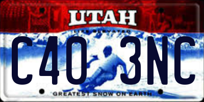 UT license plate C403NC