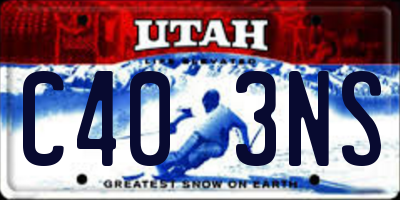 UT license plate C403NS