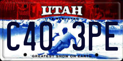 UT license plate C403PE
