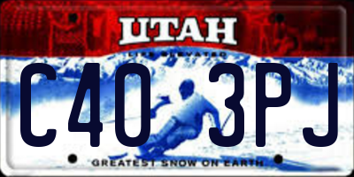 UT license plate C403PJ