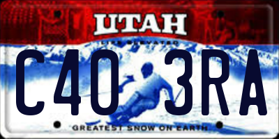 UT license plate C403RA