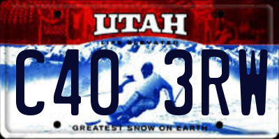 UT license plate C403RW