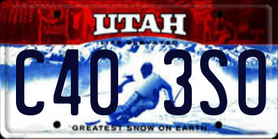 UT license plate C403SO