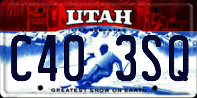 UT license plate C403SQ