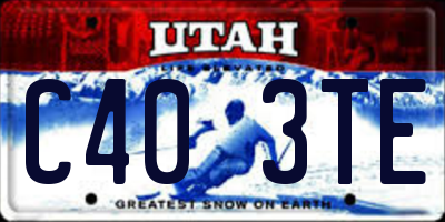 UT license plate C403TE