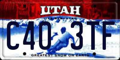 UT license plate C403TF