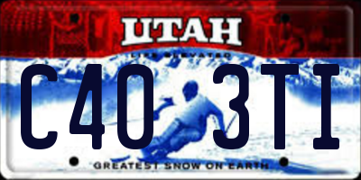 UT license plate C403TI