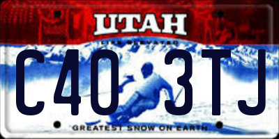 UT license plate C403TJ