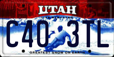 UT license plate C403TL