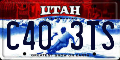 UT license plate C403TS