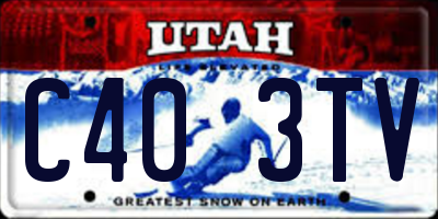 UT license plate C403TV