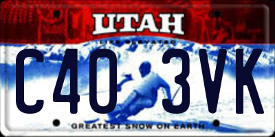 UT license plate C403VK