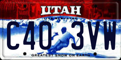 UT license plate C403VW
