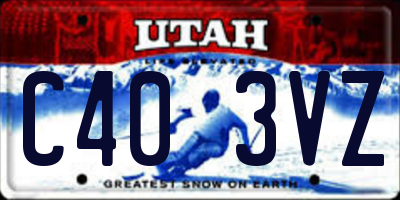 UT license plate C403VZ