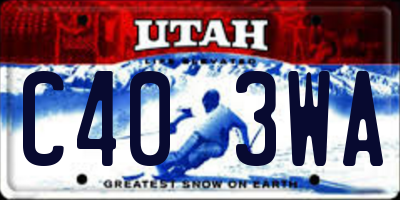 UT license plate C403WA