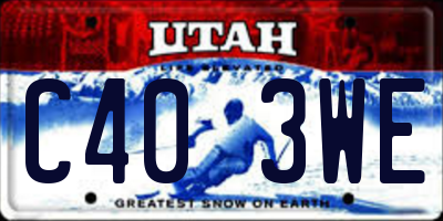 UT license plate C403WE