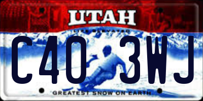 UT license plate C403WJ